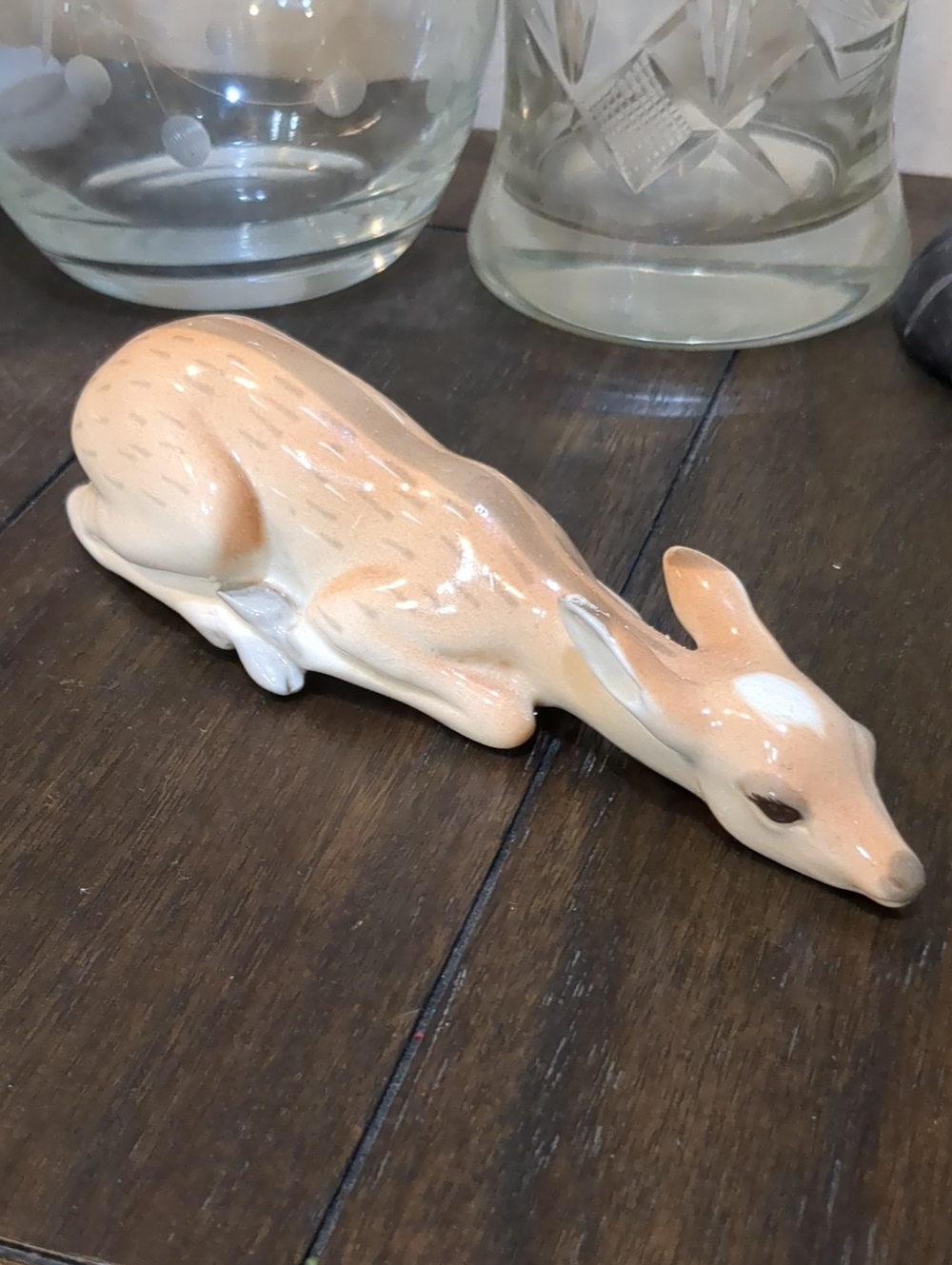 Antique Lomonosov USSR Porcelain Fawn - Marked